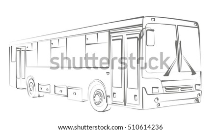 Sketch Large Bus Stock Vector 510614236 - Shutterstock