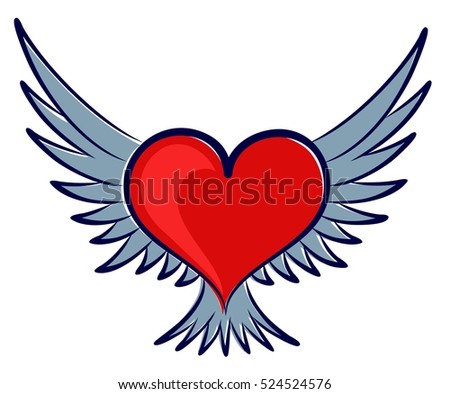 Heart Wings Stock Vector 524524576 - Shutterstock