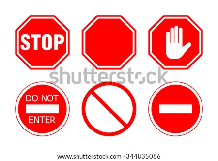 stop sign set isolated on white stock vector 344835086