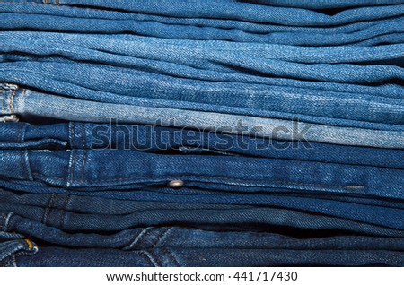Different Shades Blue Denim Stack Blue Stock Photo 441717430 - Shutterstock