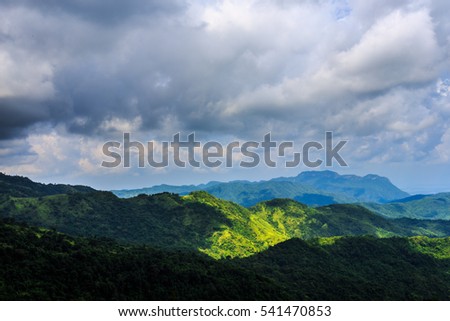 landscape mountain with sky and cloudy at Khao-kho Phetchabun Thailand