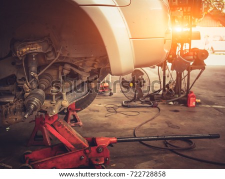 Mechanical tools for auto service and car repair in Car repair shop