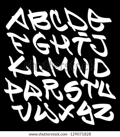 Graffiti Font Alphabet Letters Hip Hop Stock Vector 128280347 ...
