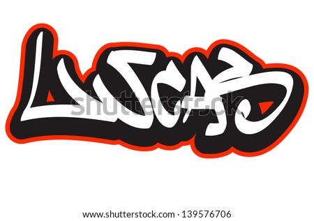 banner sticker vector Vector Stock Hiphop Name Style Font Lucas Graffiti