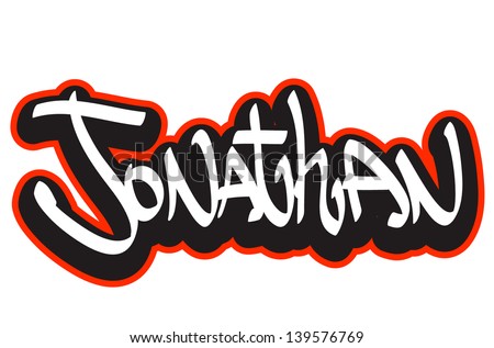  Jonathan  Graffiti  Font Style Name  Hiphop Stock Vector 