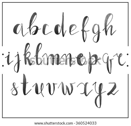 Handwritten Calligraphic Font Alphabet Written By Stock Vector ...