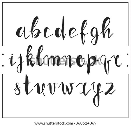 Handwritten Calligraphic Font Alphabet Written By Stock Vector ...