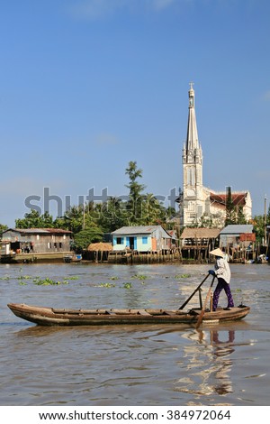 floating market vietnam Song Tien - Vinh Long Vietnam near My Tho