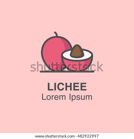 Flat icon of lichee