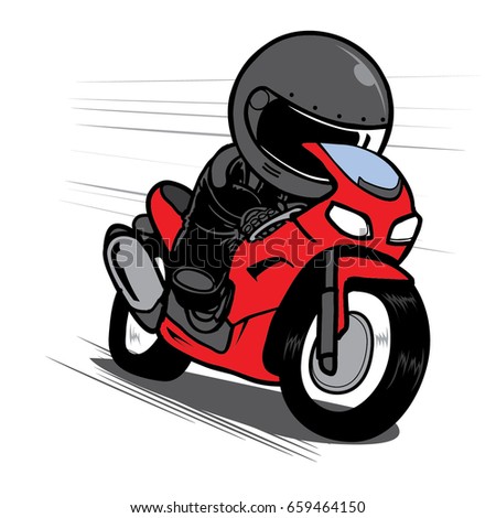 Speeding Motorcycle Racer Stock Vector 659464150 - Shutterstock