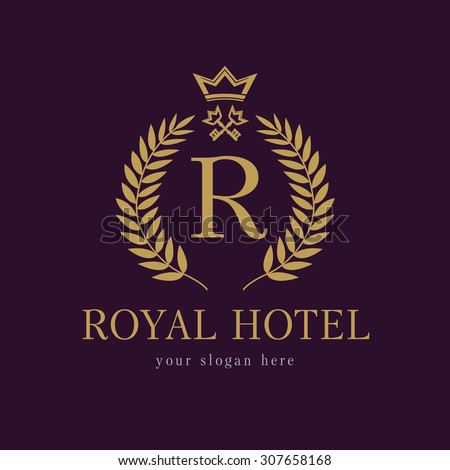 logo royal hotel royalty vector coat luxury luxurious company crown template arms shutterstock symbol business restaurant circle flourishes colored round