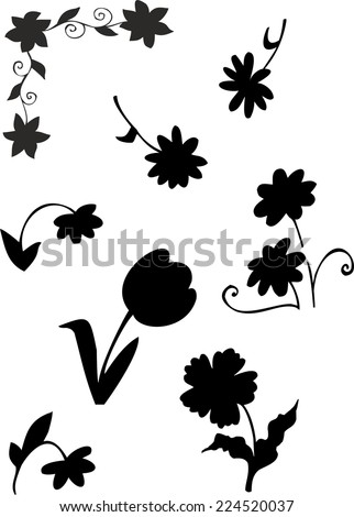 Flowers Silhouette Stock Images, Royalty-Free Images & Vectors