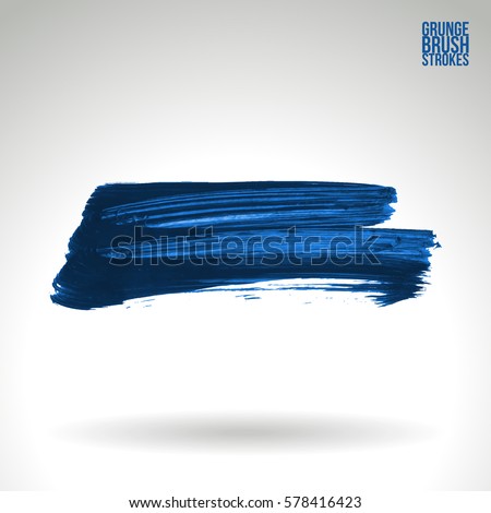 Brush stroke and texture. Grunge vector abstract hand - painted element. Underline and border.