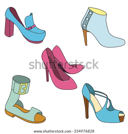 Cartoon Vector Walking Feet Blue Trainers Stock Vector 249373543 ...