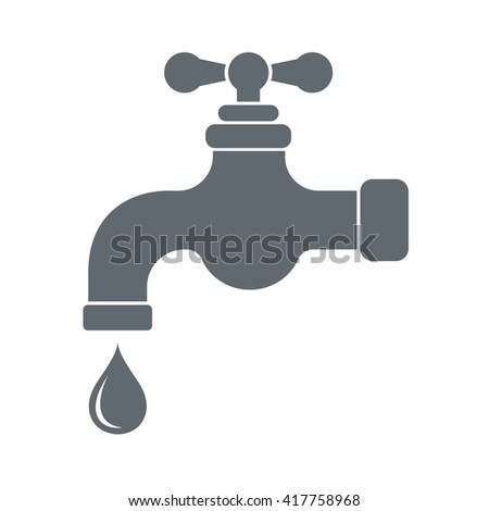 Water Faucet Smiling Water Drop Cartoon Stock Vector 107853410