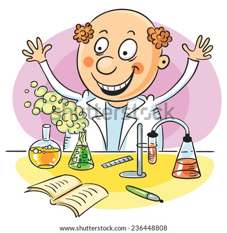 Vector Illustration Cartoon Character Scientist Laboratory Stock Vector ...