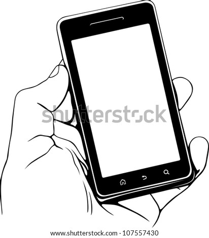 Hand Holding Mobile Phone Stock Vector 105042218 - Shutterstock