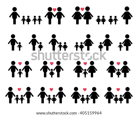 Family Generation Silhouette Isolated On White Stock Vector 122205367 ...