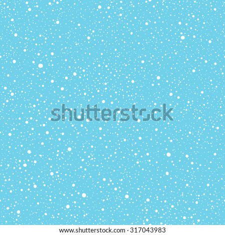Falling snow vector seamless pattern. White splash on blue background. Winter snowfall hand drawn spray texture.