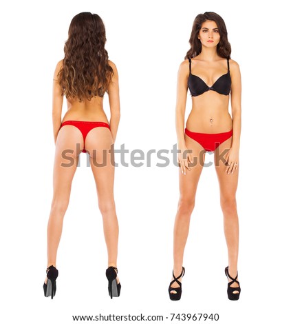 Download Collage Two Sexy Women Front View Stock Photo (Edit Now ...