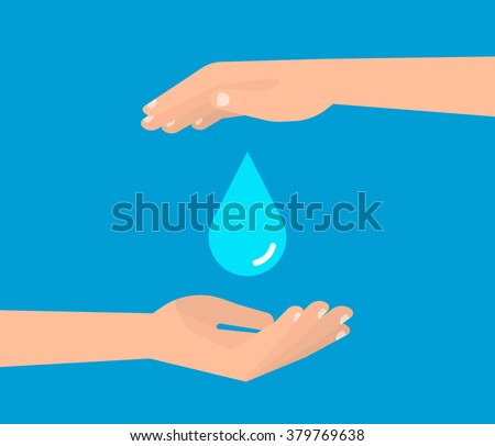 Illustration Hand Saving Water On Isolated Stock Vector 75185293 ...