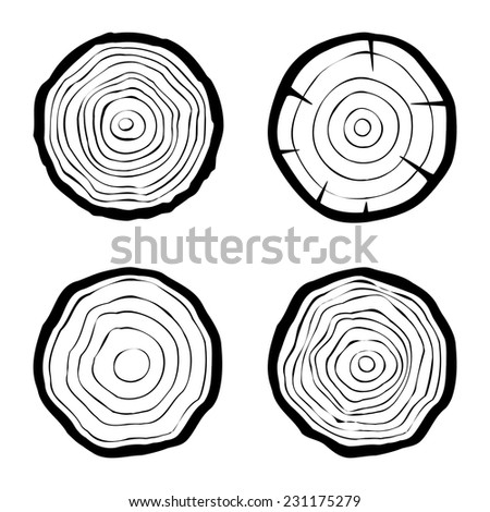 Set Four Tree Rings Icons Concept Stock Vector 231175279 - Shutterstock