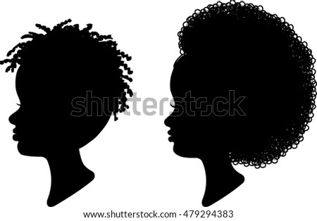 Afro Hair Silhouette Stock Images, Royalty-Free Images 