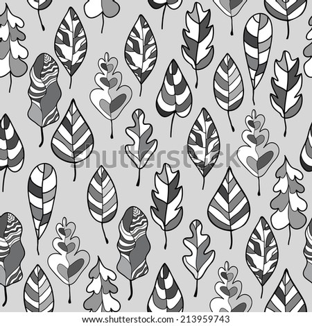 seamless stylized leaf pattern decorative template stock vector