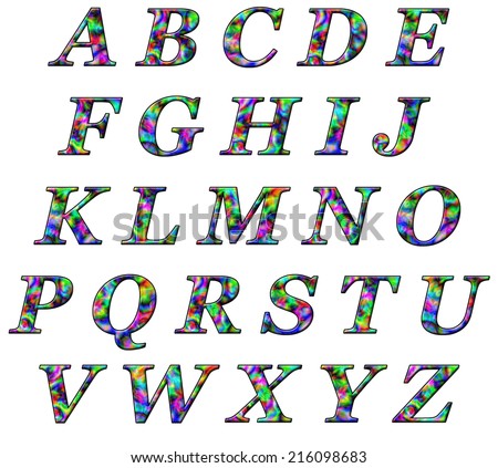 tie dyed letter set stock illustration 216098683 shutterstock