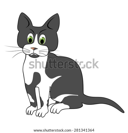 Black Cat Isolated On White Background Stock Vector 92231989 - Shutterstock