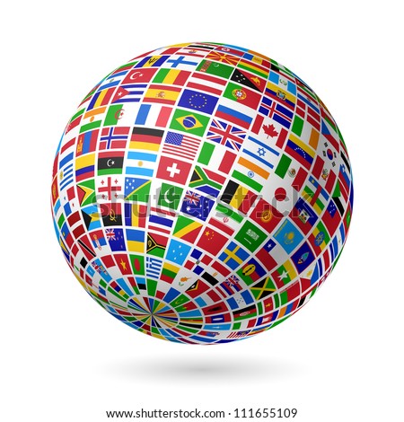 Download Flags Globe Vector Stock Vector 111655109 - Shutterstock