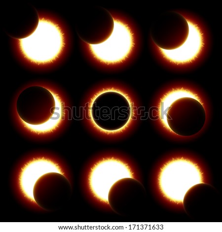 Solar Eclipse Phases Vector Stock Vector (Royalty Free) 171371633 ...