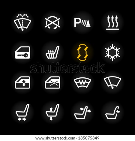 Car Dashboard Icons Vector Stock Vector (Royalty Free) 185075849