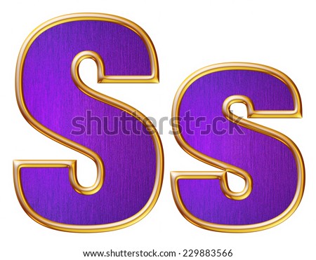 s letter small big violet gold stock illustration 229883566 big letter s