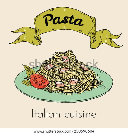 Spaghetti Carbonara Stock Illustrations & Cartoons | Shutterstock