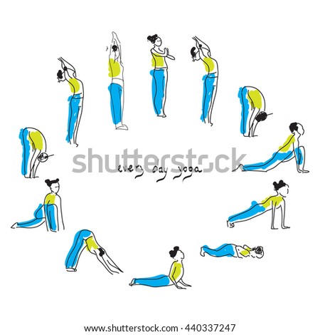 in hindi of exercise benefits cycle Images Vectors Stock Surya Free Namaskar & Images, Royalty