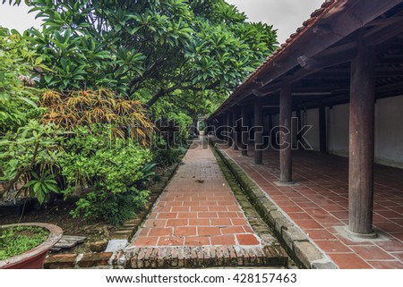 BAC NINH, VIETNAM - JULY 25, 2015 - But Thap pagoda, a grandiose architecture representing high spiritual values of human life