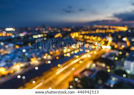 SAI GON, VIET NAM - JULY 01, 2016 - Blur lights from SAIGON, VIETNAM