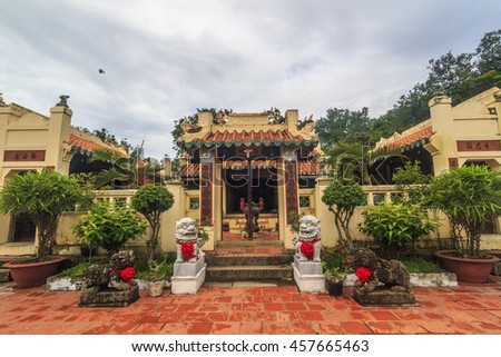KIEN GIANG, VIETNAM - JULY 08, 2016 - Mac Cuu tomb, located at the foot of Binh San Mountain in Binh San Ward of Ha Tien Town, is highly recommended for those who travel to the Kien Giang
