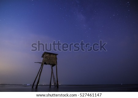 SAI GON, VIET NAM - JAN 10, 2016 - Looking for milkyway on Can Gio beach