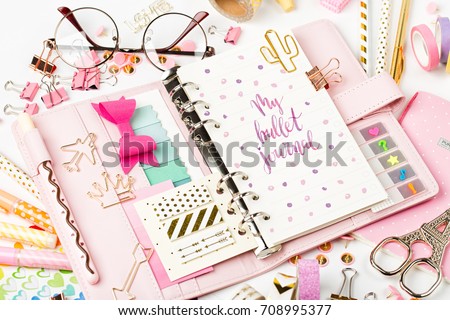 bullet journal and stationery