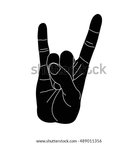 Hand Rock Gesture Stock Vector 489011356 - Shutterstock