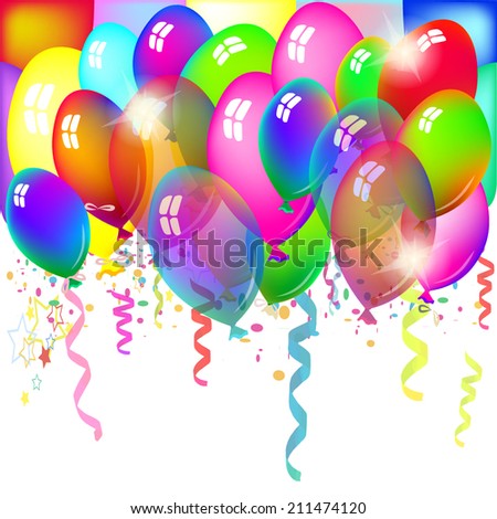 Balloons Confetti Vector Stock Vector 211474120 - Shutterstock