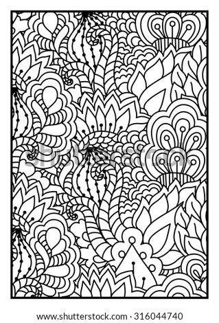 Pattern Coloring Book Black White Background Stock Vector 316044740