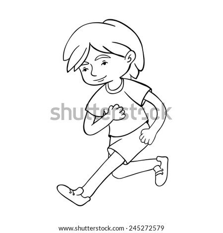Run Boy Contour Vector Illustration Healthy Stock Vector 245272579 ...