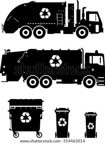 Free Free 319 Silhouette Garbage Truck Svg SVG PNG EPS DXF File