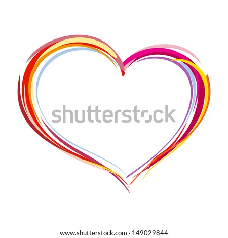 Painted heart. Illustration in vector