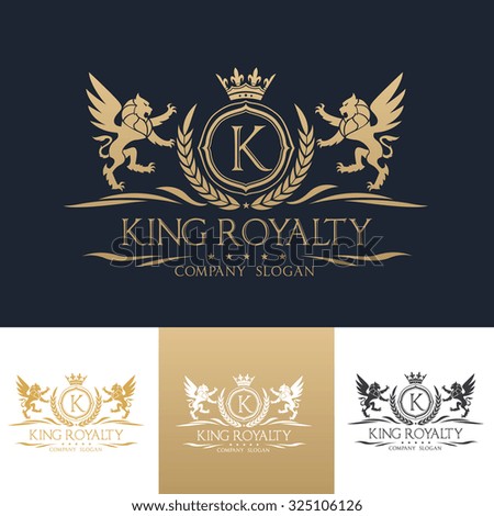 King Royalty K Letter Crest Gold Stock Vector 325106126 - Shutterstock