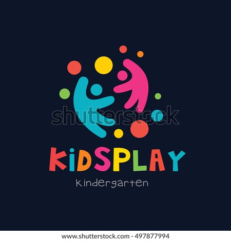 Kids Stepkids Logo Templatebabytoy Logosmiley Facehappy Stock Vector ...