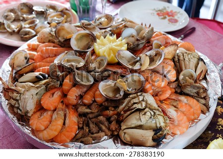 Seafood platter for party